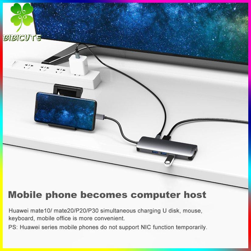 [Fast delivery]Connector Type-C To HDMI-Compatible Rj45 Audio Pd Hub 9-In-1 Multi-Function