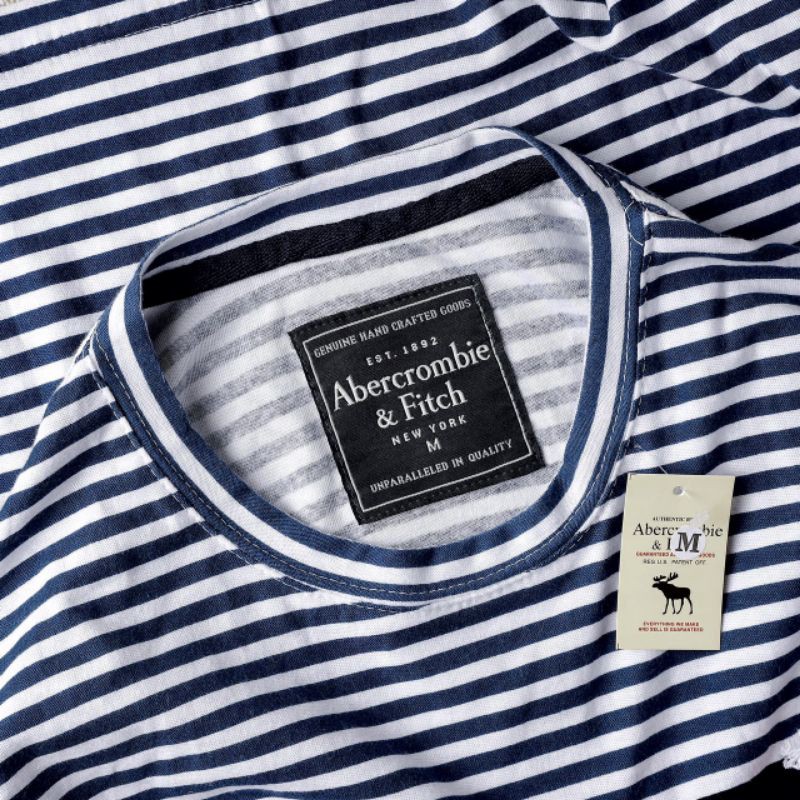 Áo thun không cổ ngắn tay cotton 100% sọc đỏ