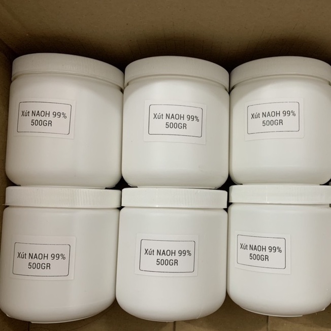 Xút vảy NAOH 99% -  Hàng Loại 1 Chuyên Dùng Làm Xà Phòng, Nguyên Liệu Mỹ Phẩm, Công Nghiệp Hóa Chất, Xử Lý Nước Hộp 500g