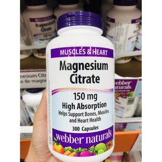 Viên uống Webber Naturals Magnesium Citrate hộp 300 viên, DATE 10/2025