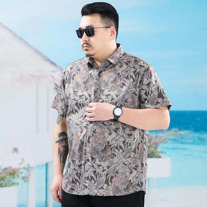 Áo Sơ Mi Tay Ngắn Dáng Rộng In Họa Tiết Trẻ Trung Hợp Thời Trang Hè Cho Nam 60-175KG