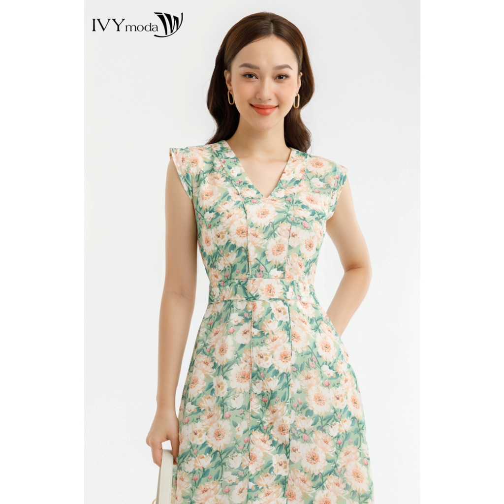 Đầm hoa tay hến IVY moda MS 41M7267