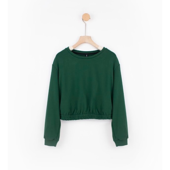 Áo nỉ crop basic chun gấu 1LSW1001 ADORE DRESS