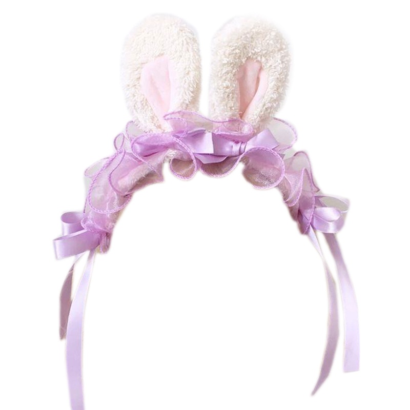 Băng Đô Cài Tóc Hình Thỏ Bông Phong Cách Lolita Đáng Yêu