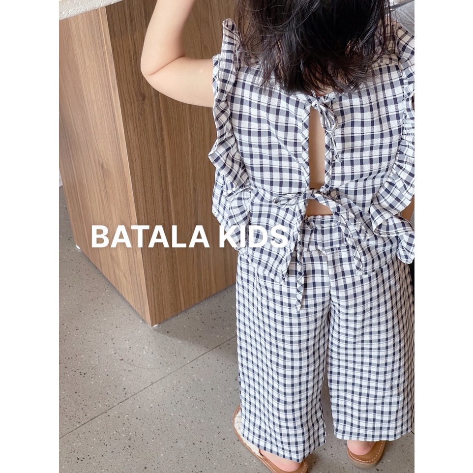 Set quần áo bé gái Batala kids, đồ bộ bé gái mùa hè chất thô mền thoáng mát đi chơi đi biển cho bé từ 8-23kg