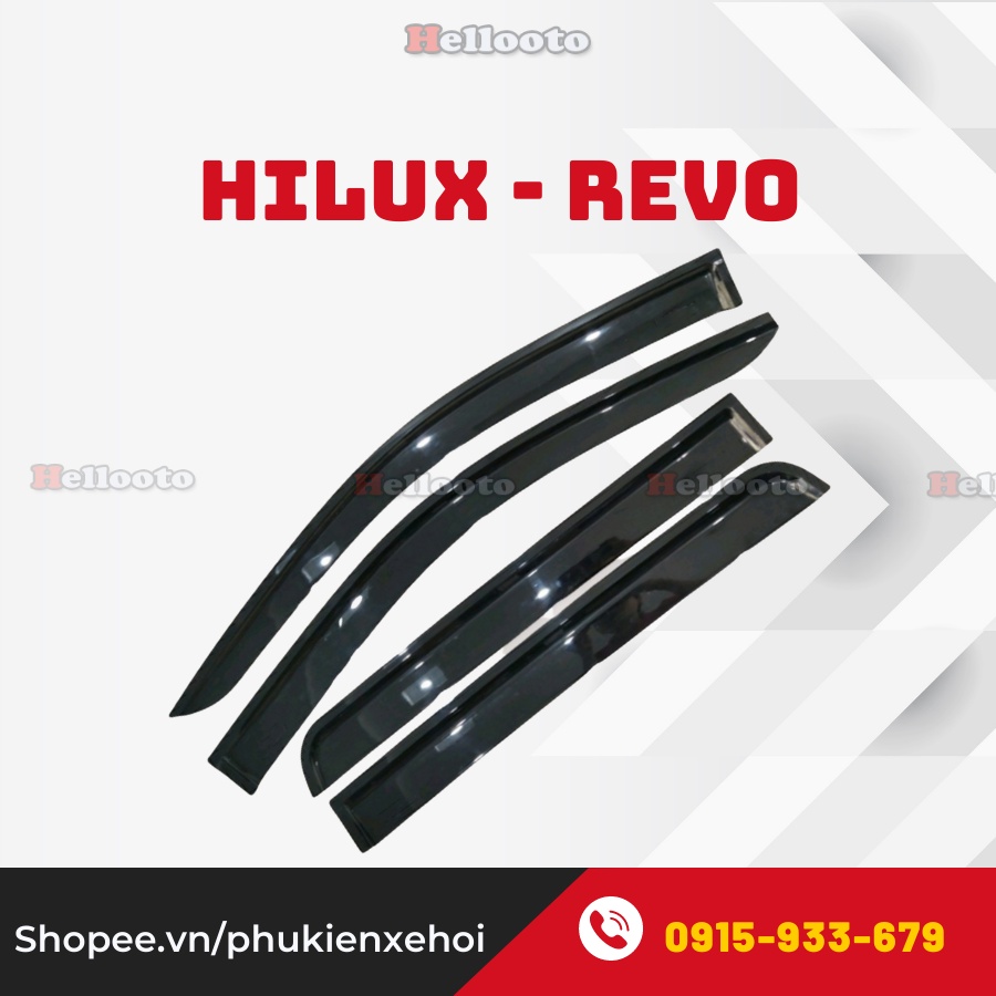Vè Che Mưa Đen xe Toyota Hilux - Revo 2016 đến 2020 Bộ 4 vè