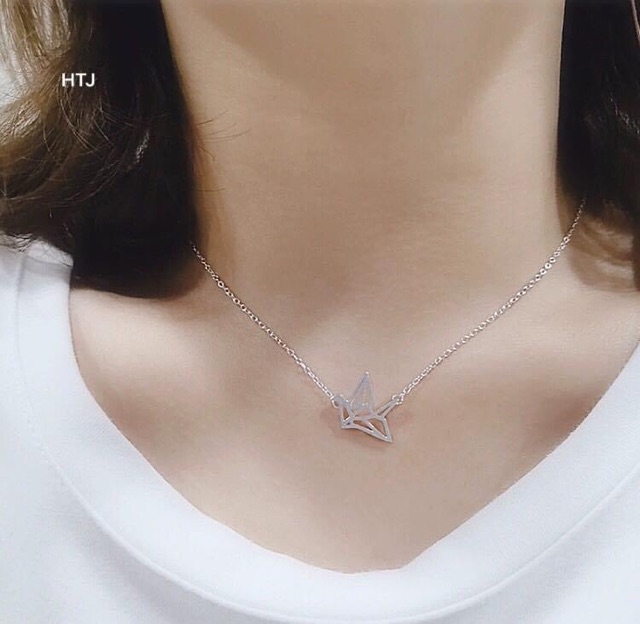DÂY CHUYỀN HẠC GIẤY LIỀN MẶT SANG CHẢNH - TRANG SỨC BẠC