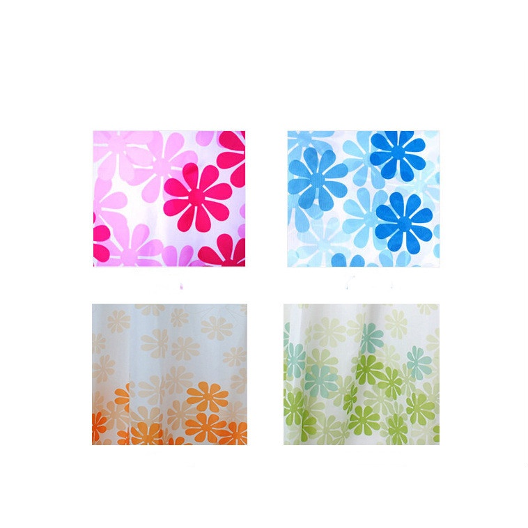 Polyester flower pattern waterproof mildew-proof shower curtain