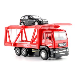 Đồ chơi xe ô tô tải chở hàng 2 tầng bằng sắt có âm thanh và đèn khi nhấn đầu xe gồm cả xe ô tô con