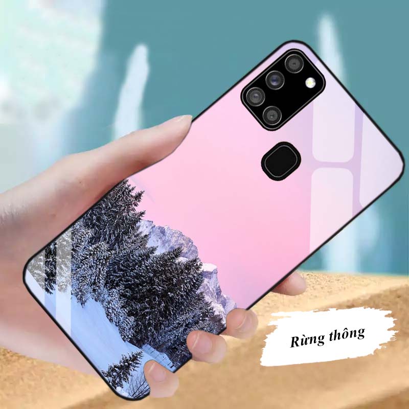 Ốp Lưng SAMSUNG A21S, M30S, M21, M31 Lưng kính cường lực Sang Trọng, Sáng Bóng