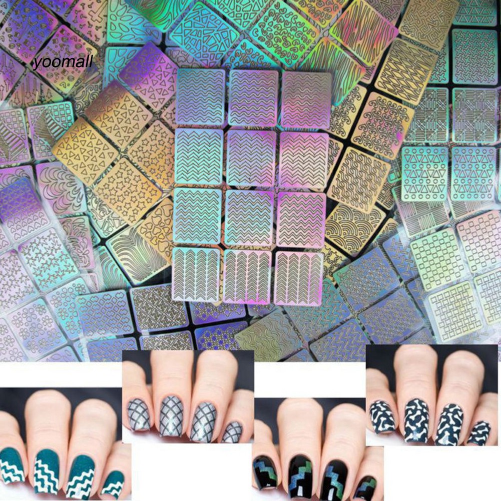 Bộ 3 tấm dán móng trang trí hiệu ứng 3D độc đáo