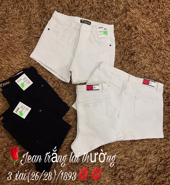 QUẦN SHORT JEAN TRẮNG, LƯNG CAO | BigBuy360 - bigbuy360.vn