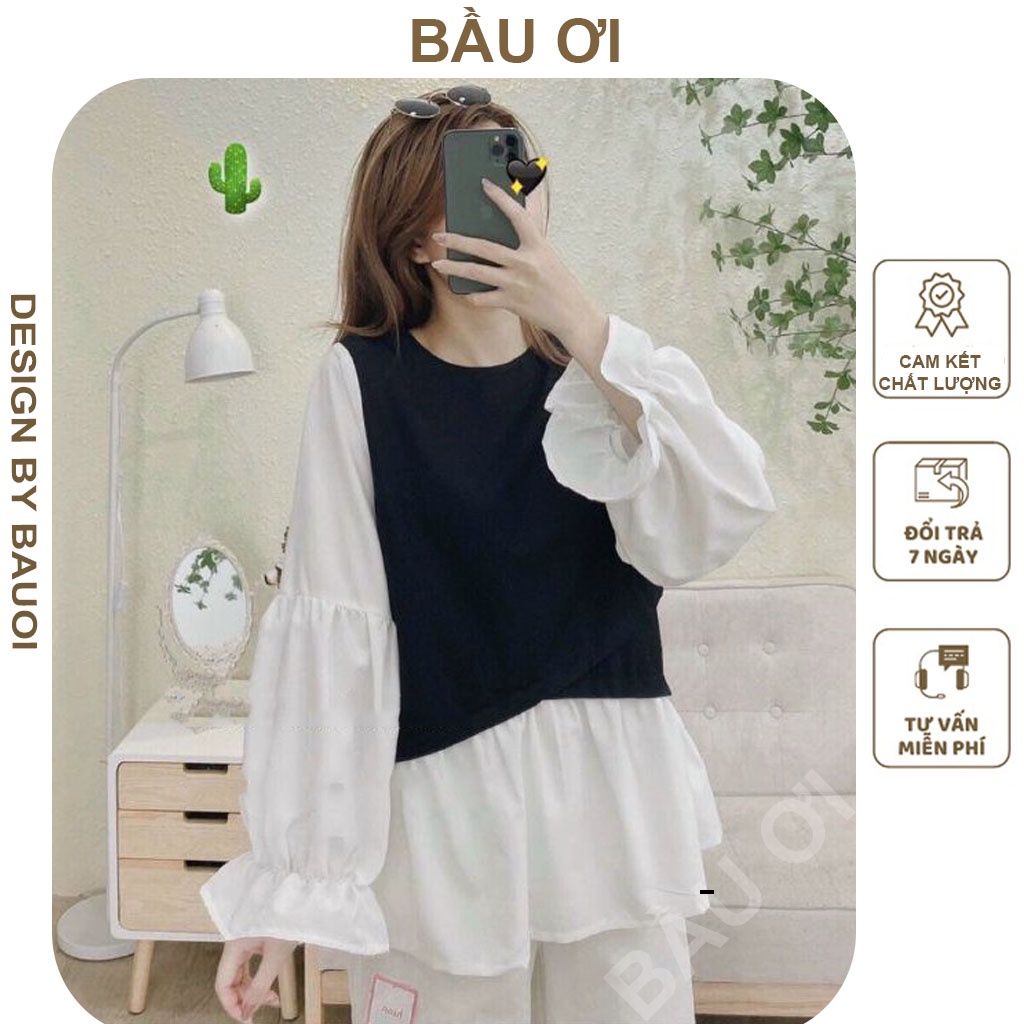 [BAUOII A06] ÁO BẦU THU ĐÔNG DÀI TAI HÀNG THIẾT KẾ ĐẸP - ÁO BẦU CÔNG SỞ KIỂU DÁNG BABYDOLL MẶC ĐI LÀM ĐI CHƠI ĐỀU ĐẸP