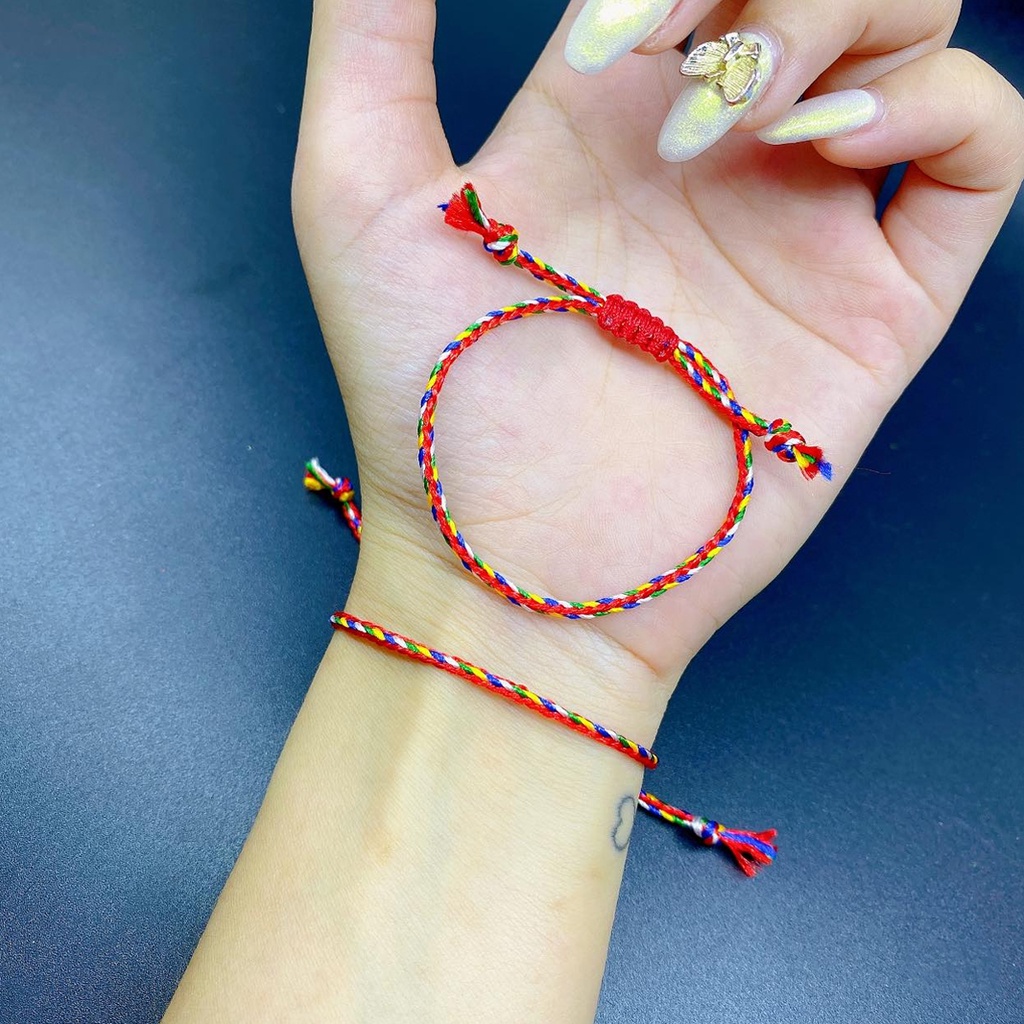 Vòng tay chỉ ngũ sắc PANSY bình an may mắn - Vòng tay handmade cho nam nữ và trẻ em