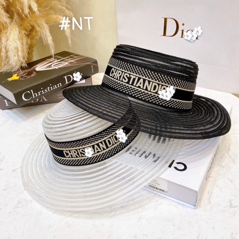 Mũ lưới vành ngang gắn ruy băng chữ thời trang ( SH24)