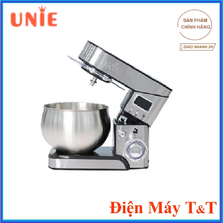 Máy đánh trứng trộn bột nhồi đa năng UNIE EM5 1300W, thố trộn 8L Hàng chính hãng