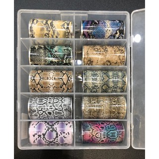 Set foil da rắn 10 mẫu trang trí móng