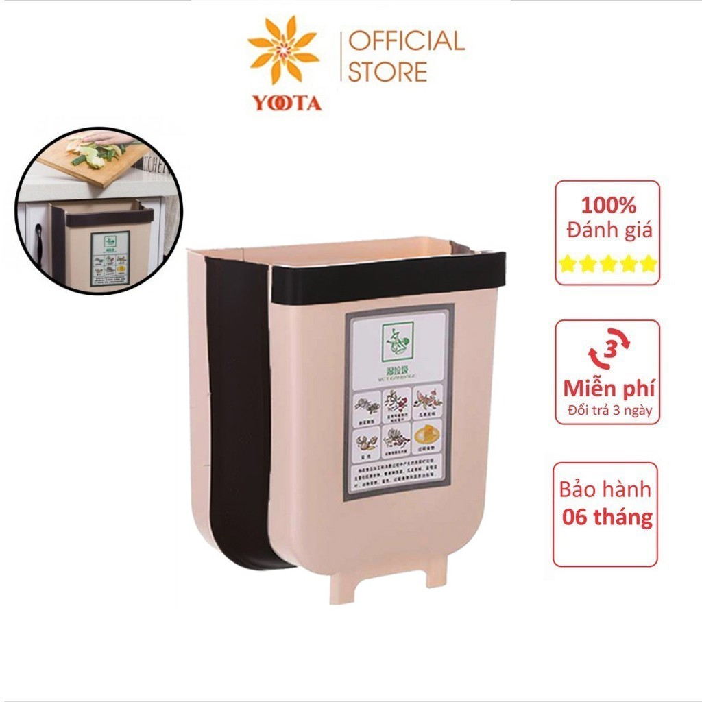 Thùng Rác Gấp Gọn Thông Minh Có Thanh Gạt Treo Cạnh tủ Thông Minh Tiện Ích