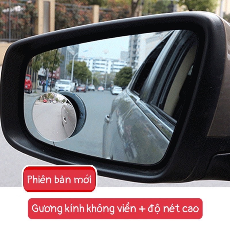 Combo 2 bộ Gương cầu lồi gắn kính chiếu hậu Ô Tô xoay 360 xoá điểm mù cho xe