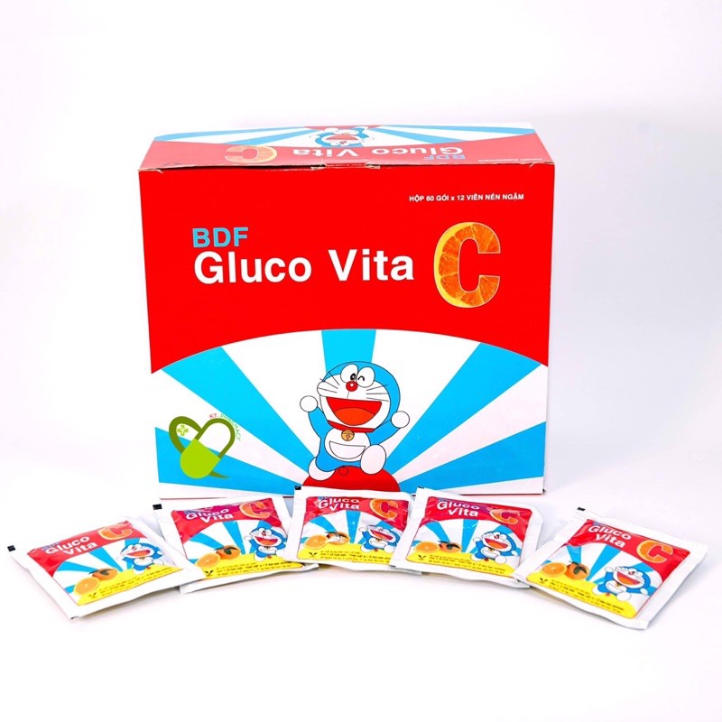 🍊BDF Gluco Vita C - Viên Ngậm Vitamin C - Gói 12 Viên