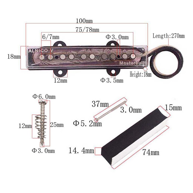 Pickup Humbucker Alnico 5 Cho Đàn Guitar Bass 5 Dây Jb