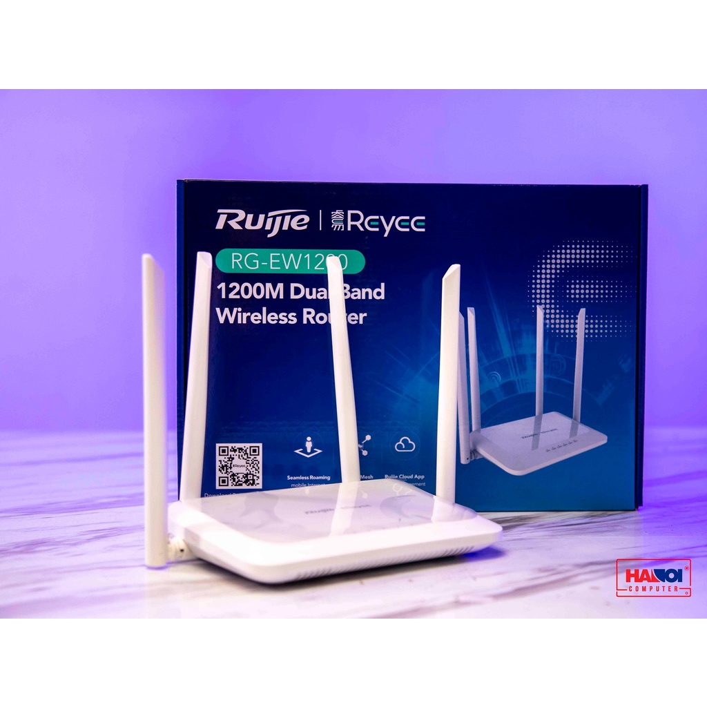 Bộ phát WiFi Ruijie RG-EW1200 Dual-band AC1200 MU-MIMO hỗ trợ Mesh - Hàng chính hãng