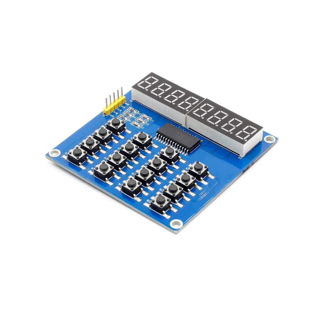 TM1638 Digital LED Display 8-Bit Digital Tube Board 3-Wire 16 Keys 8 Bits Keyboard Scan And KEY LED Module For Arduino