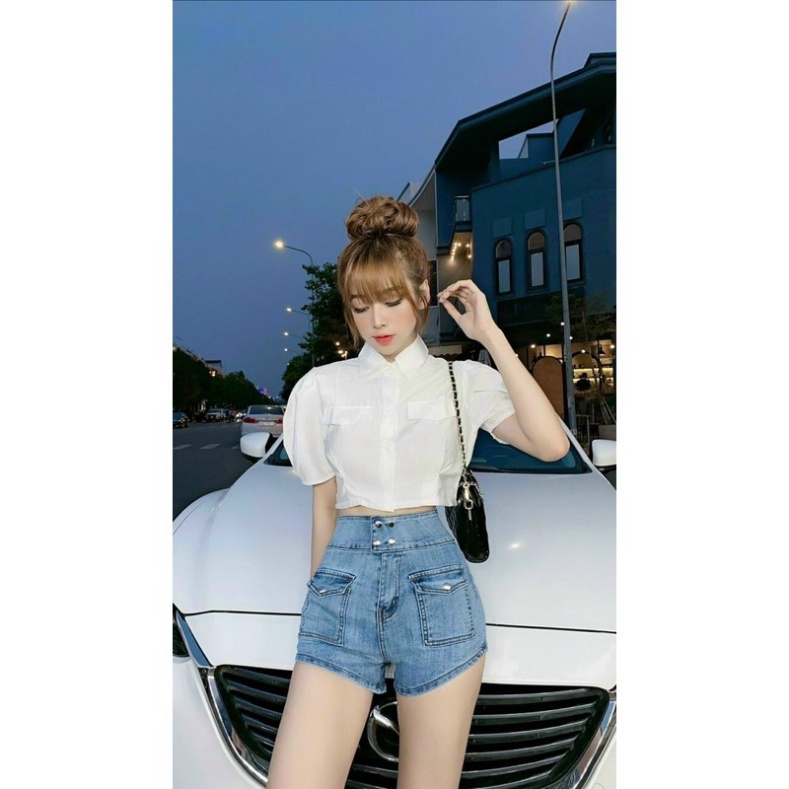 Quần jeans, quần short,quần đùi nữ, dáng ôm body cao cấp lưng siêu cao 4 NÚT - R5T
