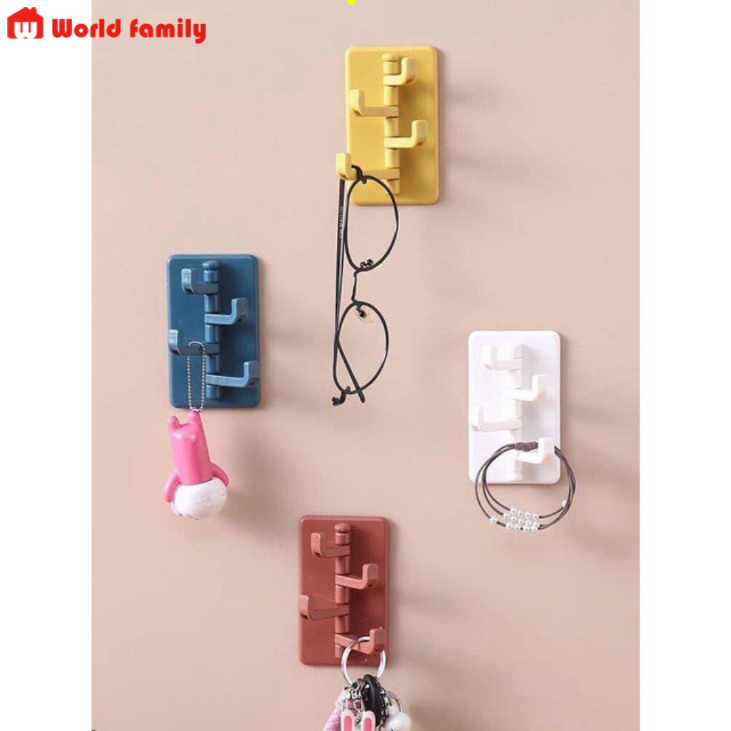 Móc Treo Đồ Dán Tường Đa Năng 4 Chấu Hình Cây Thông - Treo Chìa Khóa, Vật Dụng, Quần Áo