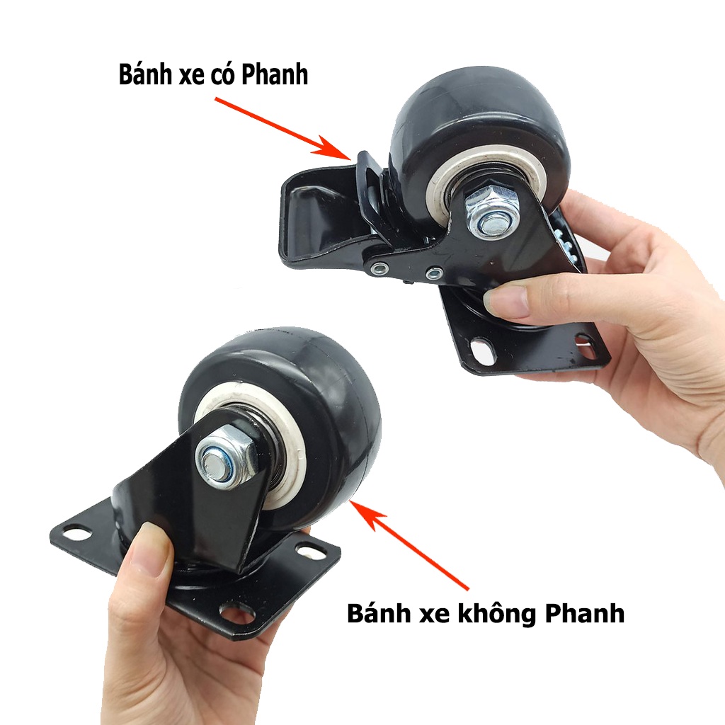 BÁNH XE ĐEN chịu lực các loạ - xoay 360