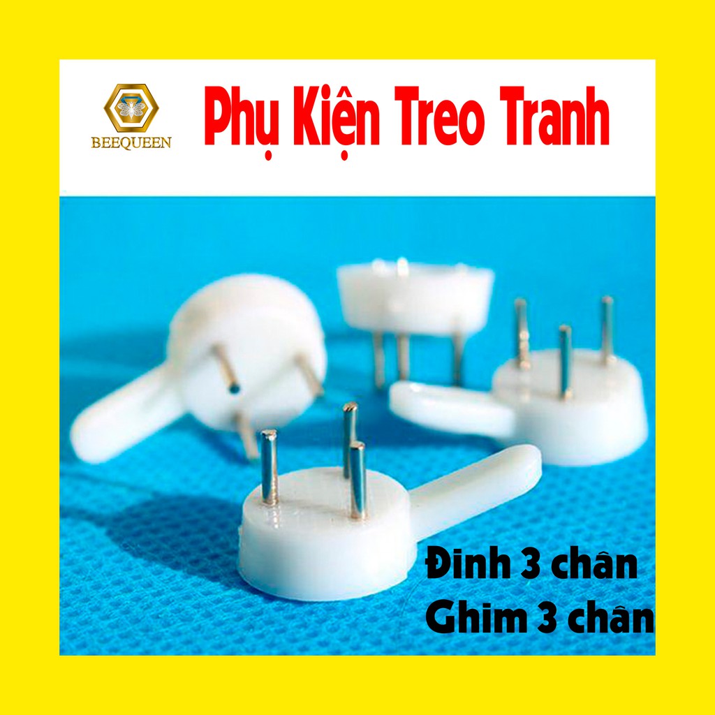 [Giá Rẻ - Chất Lượng] Combo 30 Đinh,Ghim Ba Chân, Khuy Tam Giác, Ốc Vít - Phụ Kiện Treo Tranh