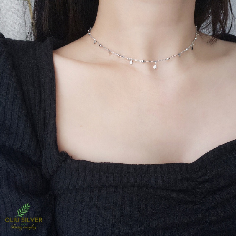 Vòng Cổ Bạc S925 Choker Giọt Sương Tassel Xinh Xắn | Dây Chuyền Nữ Trang Sức Bạc Thời Trang