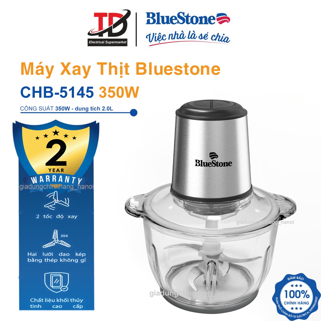 [Mã ELHAMS5 giảm 6% đơn 300K] Máy xay thịt Bluestone CHB-5149 công suất 300W, lưỡi dao kép , Bảo Hành Chính Hãng 2 Năm