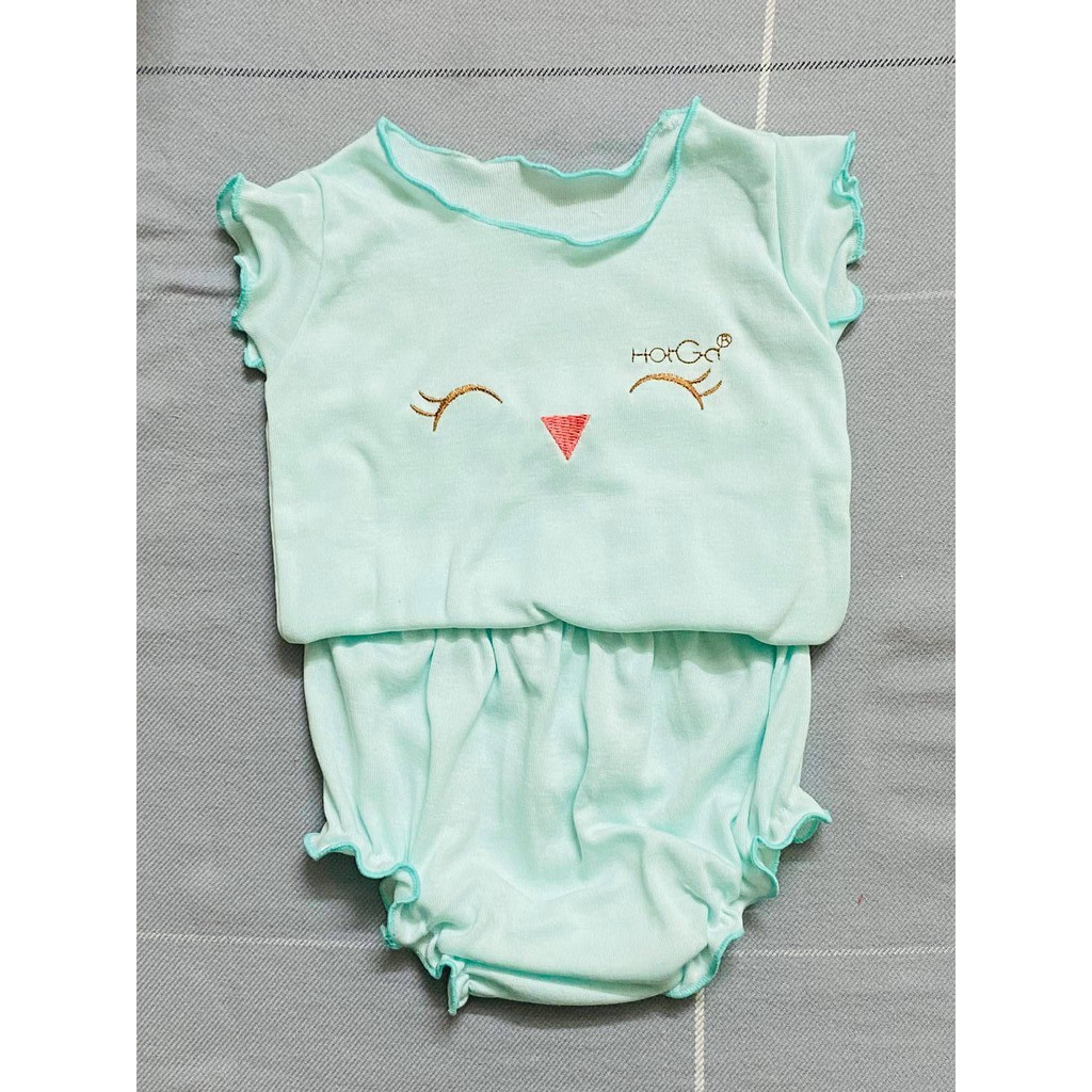 Bộ hè Hotga hột gà cộc tay cotton thun mát mẻ họa tiết xinh yêu cho bé từ sơ sinh new born đến khoảng 10kg