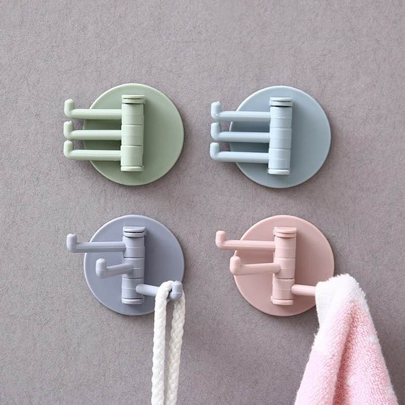 Móc Dán Tường 3 Điểm Xoay Được Không Cần Khoan Cho Nhà Bếp Nhà Tắm Baby Shopping
