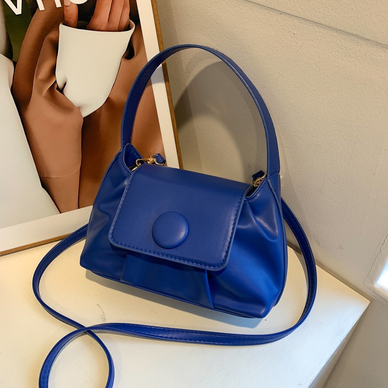 IELGY Túi Đeo Vai Bằng Da PU Màu Trơn Phong Cách Pháp Thời Trang Cho Nữ