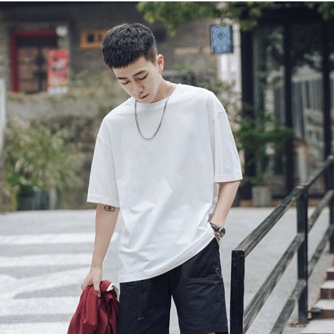 Áo thun trơn nam nữ cao cấp đen trắng form rộng tay lỡ Hàn Quốc trẻ trung Ao thun nam tay lo gia re YiiL AT00 | BigBuy360 - bigbuy360.vn