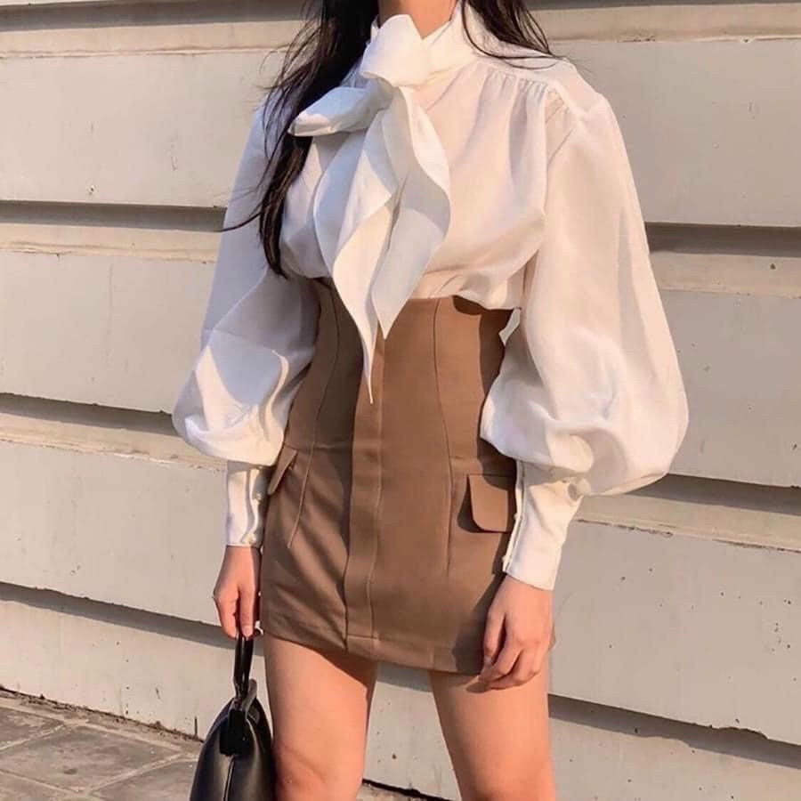 [RẺ VÔ ĐỊCH] Chân Váy túi giả form chữ A 3 màu đen, nude nhạt và nude đậm KÈM HÌNH THẬT UK261220