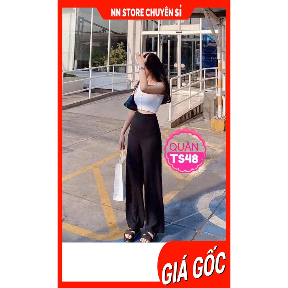 Quần ống rộng suông lưng cao khóa tia kéo hông chất siêu đẹp  Quần tây công sở nữ TS48