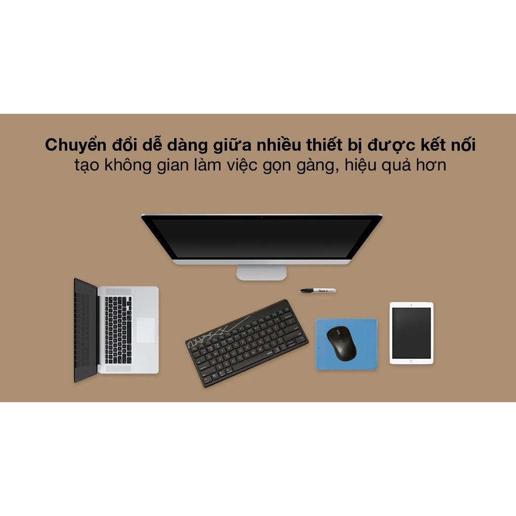 Bộ phím chuột không dây Rapoo 8000M Multi-mode Bluetooth + USB Wireless