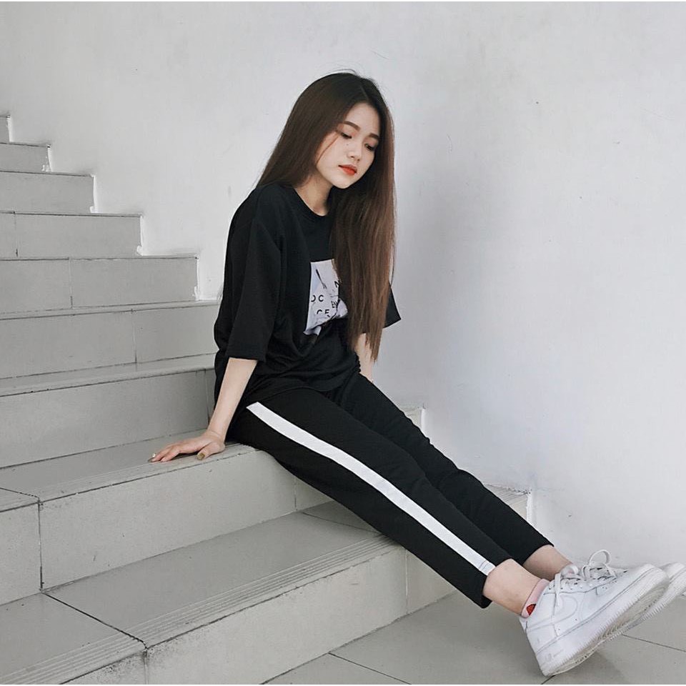 Quần dài ống suông 1 sọc quần 1 line nam nữ Unisex THE 1996