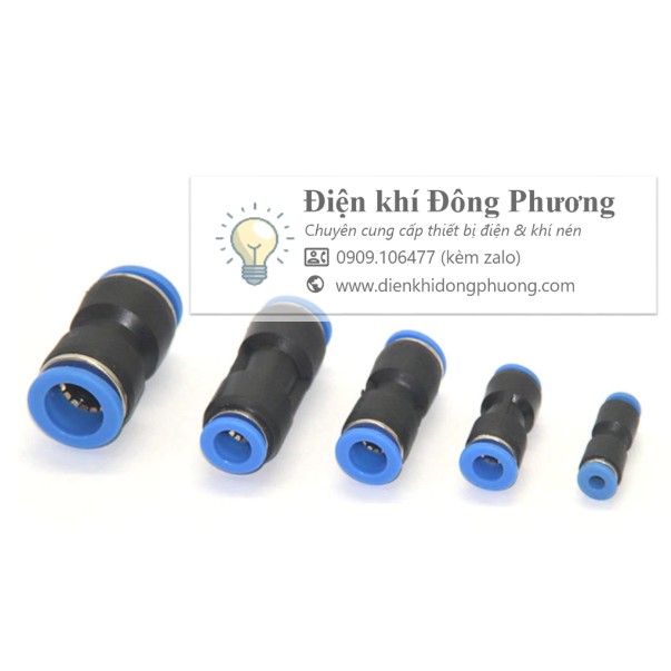 Nối thẳng khí nén, phun sương PU đầy đủ kích thước 4mm, 6mm, 8mm, 10mm, 12mm, 14mm, 16mm