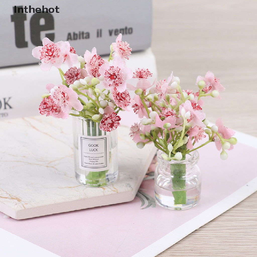 Mô hình bình hoa nhài đáng yêu trang trí tiểu cảnh tỉ lệ 1:12