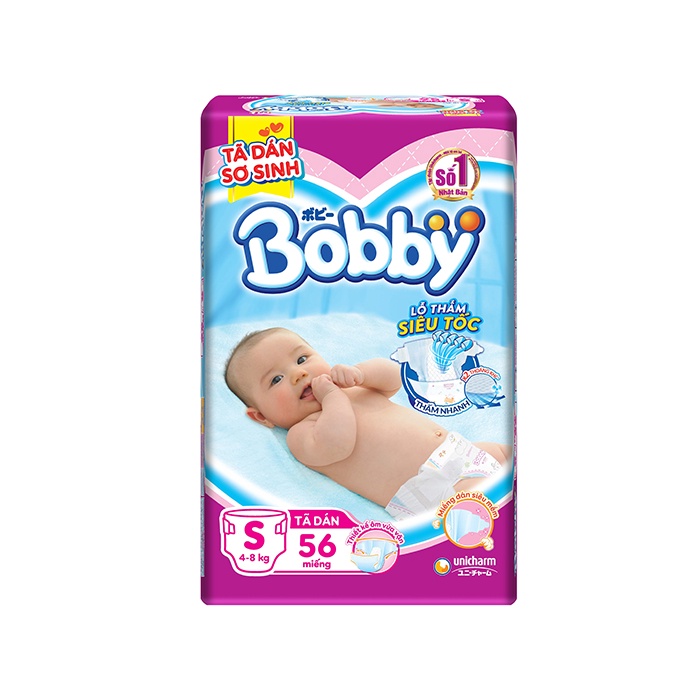 Tã bỉm dán Bobby S56 (4-7kg)