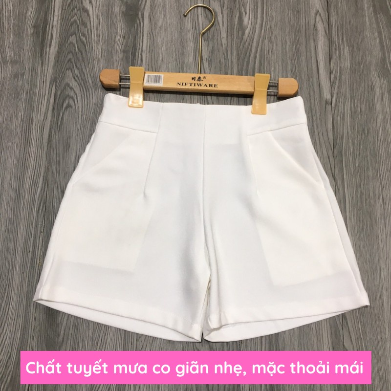 Quần short đùi nữ lưng cao kaki ống rộng mặc nhà thoải mái HN CLOTHING | WebRaoVat - webraovat.net.vn