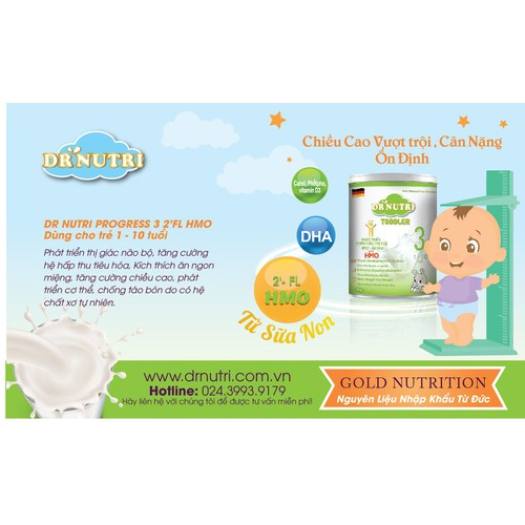 Sữa bột phát triển chiều cao Dr Nutri Toddled 900g stphar
