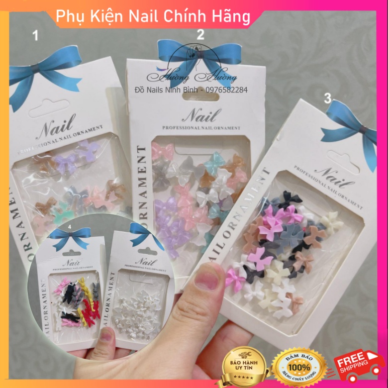 Charm nơ nail cao cấp, Charm nơ gói gắn móng xinh xắn (Gói 30c)