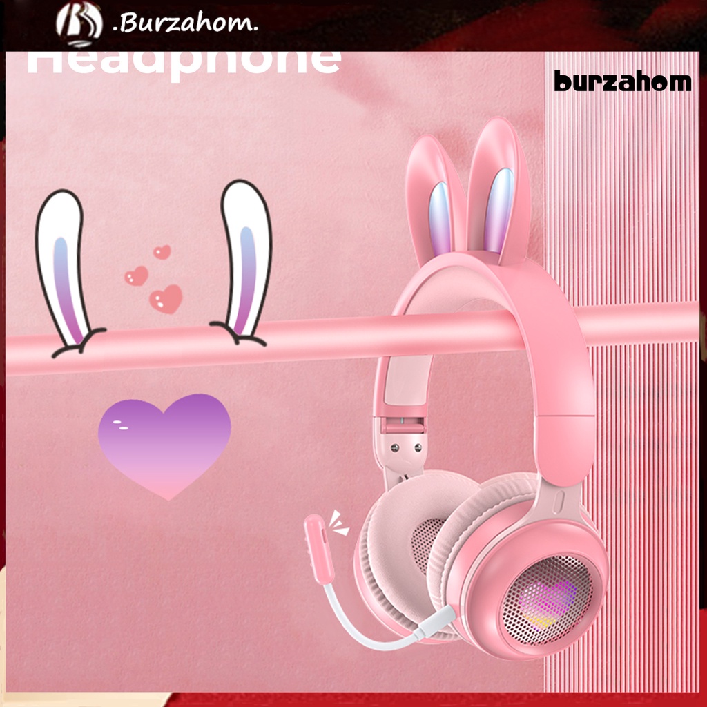 Tai Nghe Không Dây Bluetooth 5.0 Hỗ Trợ Thẻ SD-Card RGB Hình Tai Thỏ Dễ Thương