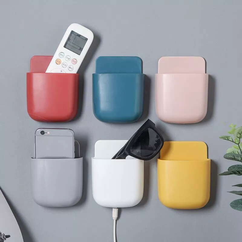 Wall Mounted Organizer Storage Box / Remote Control Air Conditioner Storage Case / Mobile Phone Plug Holder Stand Container