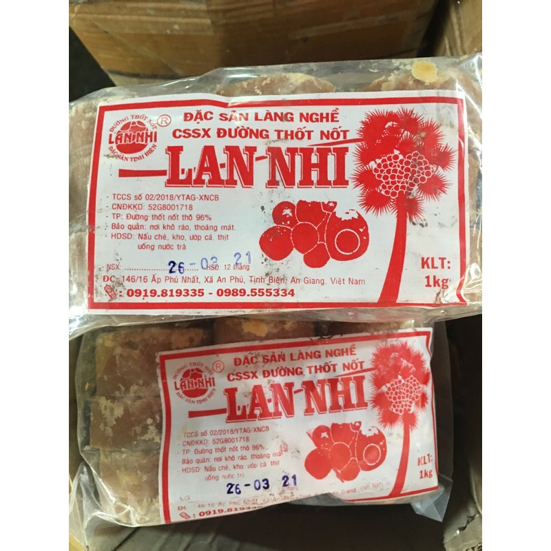 Đường thốt nốt lan nhi gói 1 kg chuẩn sịn sò